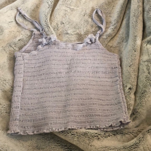 blue Izzy cropped tank smocked brandy Melville - Picture 4 of 5